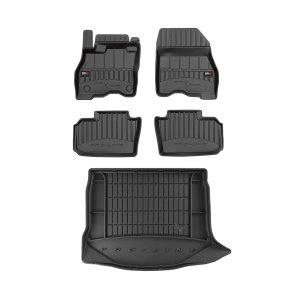 Nissan Leaf Floor-Trunk Mats - Omac - 3D Premium - Black - 2018-2025